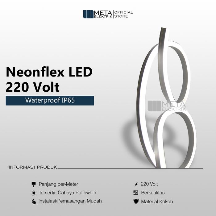 Gambar Lampu Neon Flex 220v Lampu Led Neon Flex 220 Volt Led Strip ICE BLUE - CAHAYA WHITE dari Meta Elektrik undefined Tokopedia