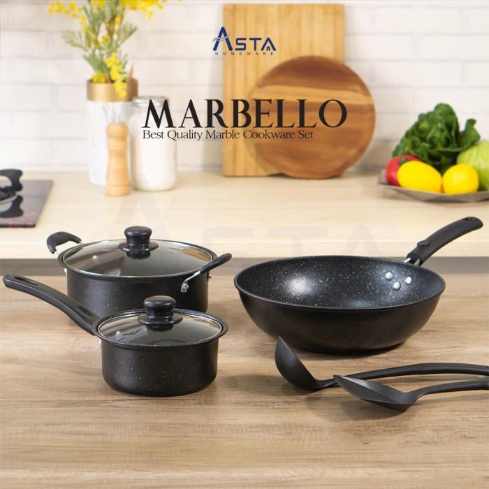 Gambar Marbello Cookware Set Panci Marble Anti Lengket 7Pcs Pfoa Free dari Dapur_Serbaguna undefined Tokopedia