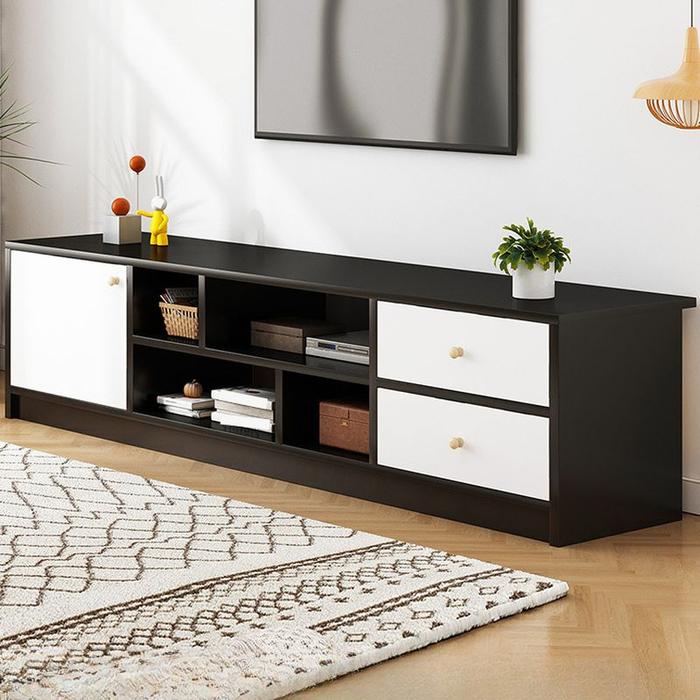 Gambar Meja Tv Minimalis Bufet Tv Minimalis Nakas Tv Modern Ukuran 160 x 30 x 40 Cm | Meja Tv Aesthetic | Meja Tv Minimalis Modern | Meja Tv Modern | Bufet Tv Minimalis | Meja Tv Minimalis Serbaguna | Meja Rak Tv | Kabinet Tv Modern Minimalis - HITAM PUTIH dari JavaWoodWall undefined Tokopedia