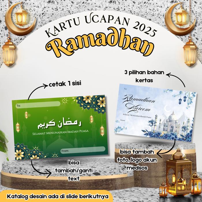 Gambar Custom Kartu Ucapan Puasa Ramadan, Ramadhan Kareem Gift Card - XS, Jasmine dari Wongkene Creative undefined Tokopedia
