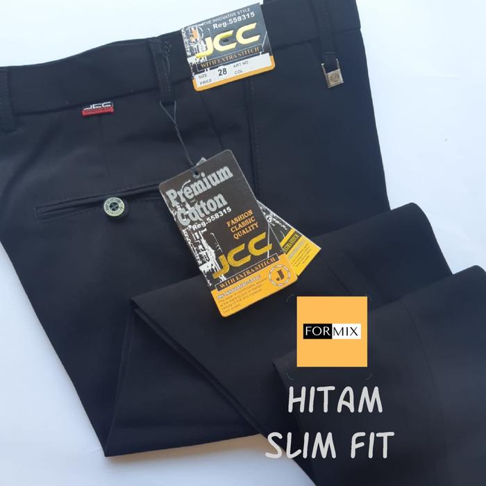 Gambar Celana Formal Pria Hitam Original JCC Slim fit - Hitam, 27 dari Alfin Jeans undefined Tokopedia