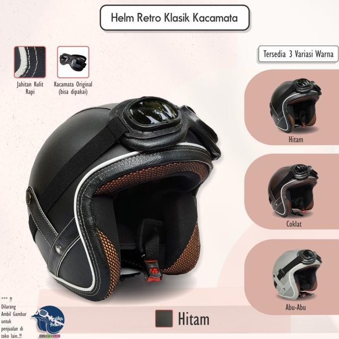 Vespa Helm Retro Kulit Jual READY STOCK Helm Retro Kulit Kacamata