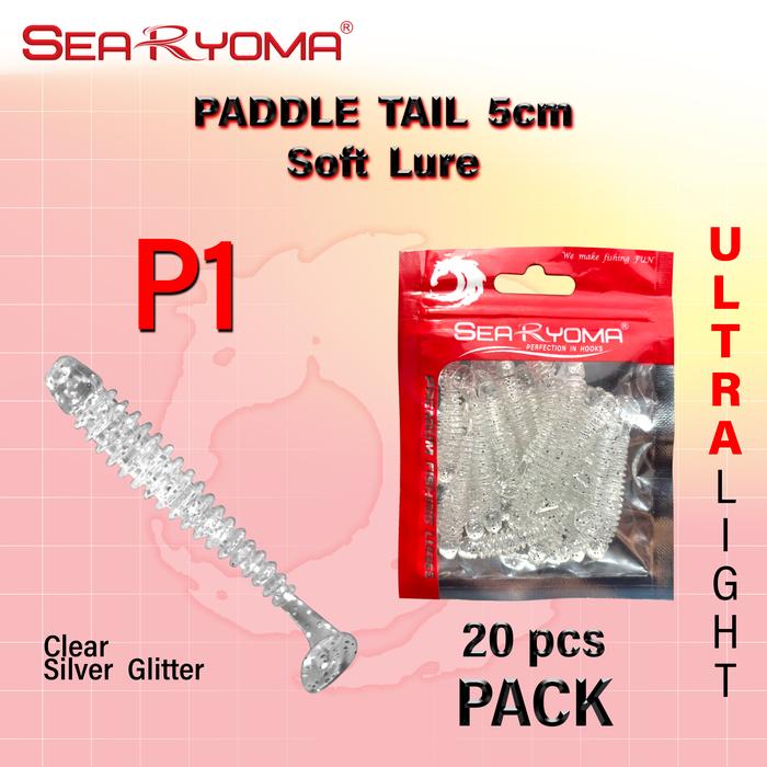 Gambar SeaRyoma Ultralight Paddle Tail 5cm (20 pcs) Umpan pancing softlure - P1 Silver Glite dari Gudang Nelayan undefined Tokopedia