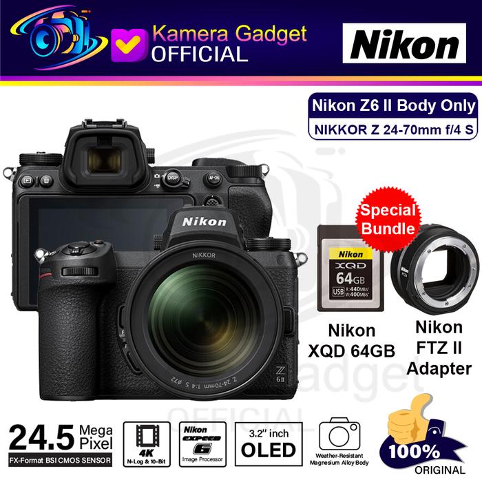 Gambar Nikon Z6 II Nikon Z6II Nikon Z6 Mark II Kit 24-70mm f4 Original - KIT LENSA, PAKET KOMPLIT dari Kamera Gadget Official undefined Tokopedia