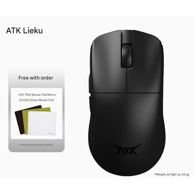 Gambar ATK F1 Dual-Mode Lightweight Gaming & Office Mouse – Ergonomic Design - Extreme black dari Vintage Last undefined Tokopedia