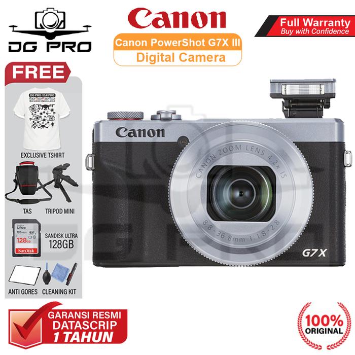 Gambar Canon PowerShot G7X Mark III - G7X G7 X Mark 3 - Camera Nge Vlog - RESMI SILVER, PAKET STANDARD dari DG PRO KAMERA undefined Tokopedia