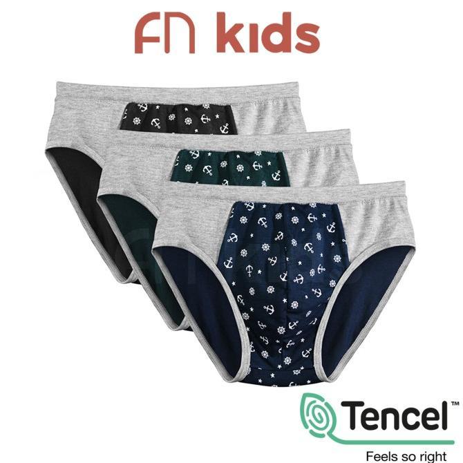 Gambar NEW FN Kids Celana Dalam Brief Anak Laki-Laki Tencel 3 pcs FKC 3405 - M dari firant undefined Tokopedia