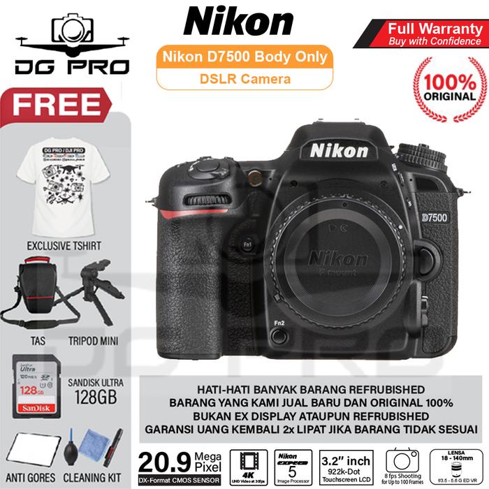 Gambar Nikon D7500 DSLR Camera with 18-140mm Lens - ORIGINAL - BODY ONLY, PAKET STANDARD dari DG PRO KAMERA undefined Tokopedia