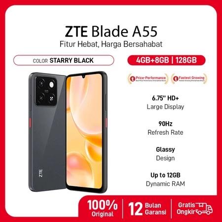 Gambar ZTE Blade A55 RAM 4GB+8GB ROM 128GB 6.75'' HD 5000mAh - Garansi Resmi - Starry Black dari Queenly Store Gadget undefined Tokopedia