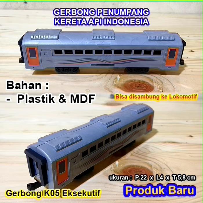 Gambar mainan kereta api gerbong tambahan khusus lokomotif baterai - gbong eksekutif dari mainan kereta api KAI undefined Tokopedia