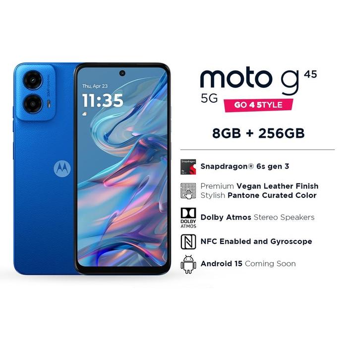 Gambar Motorola Moto G45 5G 8/256GB 6.5 Inch Garansi Resmi - Blue dari Andalas Cellular_NEW undefined Tokopedia