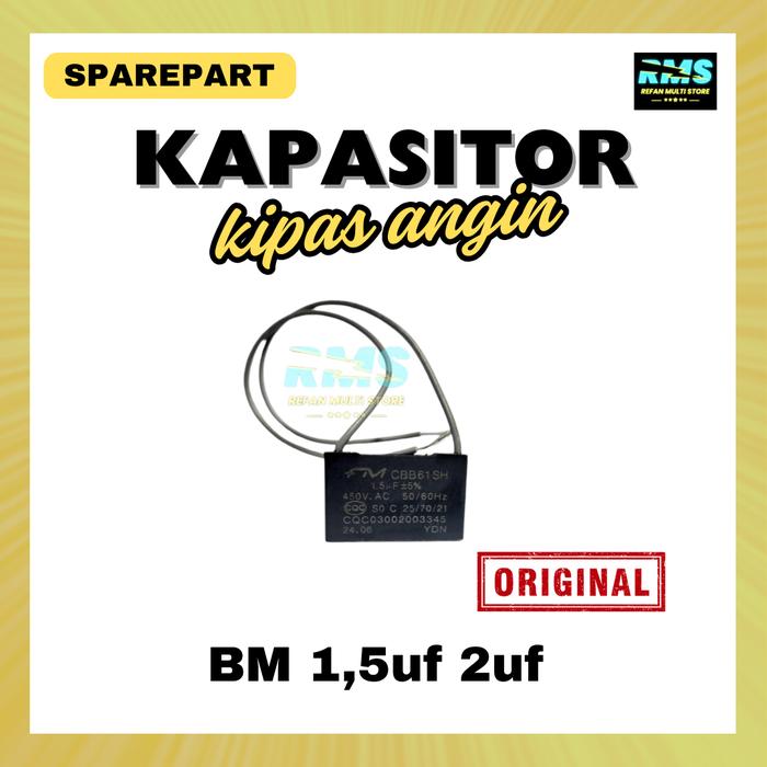 Gambar Kapasitor kipas angin dan exhaust maspion BM 1,5uf 2uf ORIGINAL - 1,5uf dari Zona Electropart undefined Tokopedia