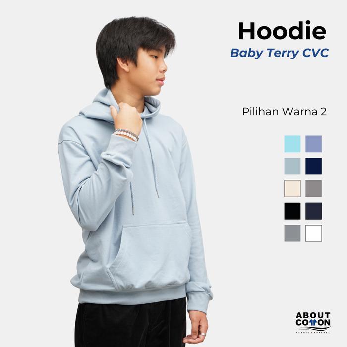 ABOUT COTTON Hoodie Baby Terry Pria Wanita – Pilihan Warna Turkis Muda,  XXL