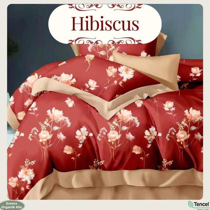 Gambar Jual Sprei Saja Tinggi 45 cm Sutera Tencel Organik 60s Bantal Guling Sarung King Sale - Hibiscus, 200x200x45 dari Issikus Shop undefined Tokopedia