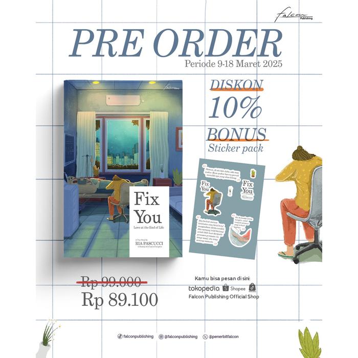 Gambar Buku Novel Fix You - Ria Pascucci - Falcon Publishing - Bumifiksi (09 - 18 Mar 2025) - PRE ORDER dari Bumi Fiksi Makassar undefined Tokopedia