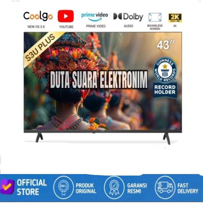 Gambar LED TV COOCAA 43 inch Digital Smart TV (Model : Coocaa 43S3U) Hdmi Layar Televisi - TANPA PENGAMAN dari Duta suara elektronik. undefined Tokopedia