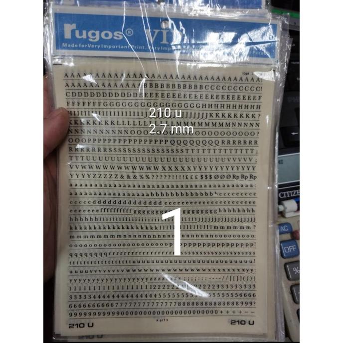 Gambar (Termurah) Rugos Huruf Angka 1.5Mm Sd 2.7 Mm Per Lembar 2022 Bestseller - 210u 2.7mm dari Mitsuki Ollshope undefined Tokopedia