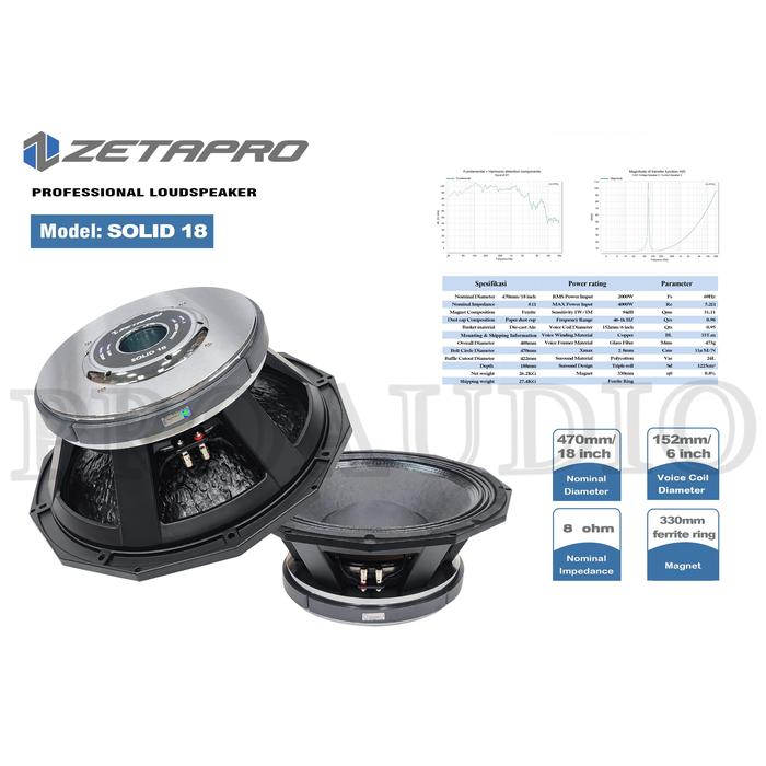Gambar SPEAKER KOMPONEN 18 INCH ZETAPRO SOLID 18 /SOLID18 SPEAKER ZETAPRO SOLID-18 ORIGINAL 4000 Watt dari Proaudio undefined Tokopedia