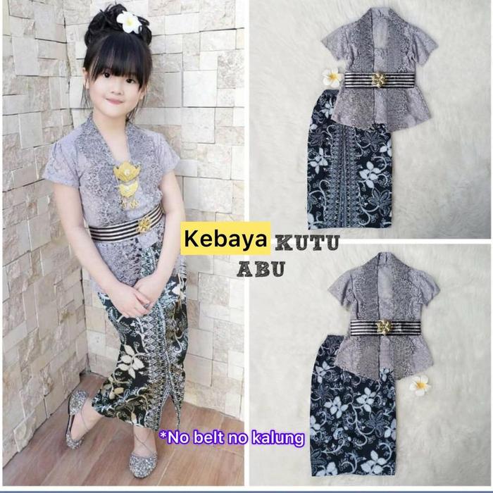 Gambar Baju Kebaya Anak Perempuan Pakaian Adat Tradisional Bali Jawa Set Kebaya Kutubaru Bayi Balita Brukat Batik Modern Acara Wisuda Anak Tk Sd Baju Kartini Brokat Encim Pawai Karnaval 17 Agustus Hut Kemerdekaan Ri Pentas Nari Seni Kesenian Sekolah - Abu ( baju+rok), M dari luckystar shop11 undefined Tokopedia