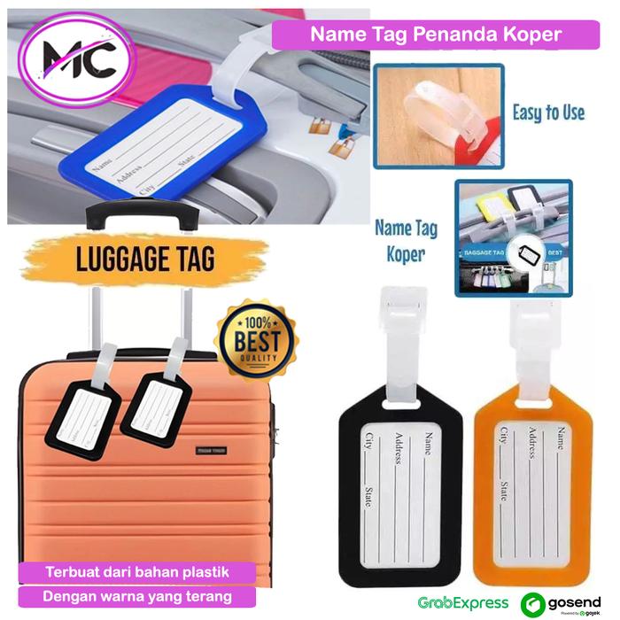 Gambar Penanda Koper Gantungan Tag Name Tag Gantungan Tas Bahan Tag Luggage Plastik Label Nama Koper Bag Travel Umroh Haji Dengan Tali Silicon Kuat dari MC gudang undefined Tokopedia