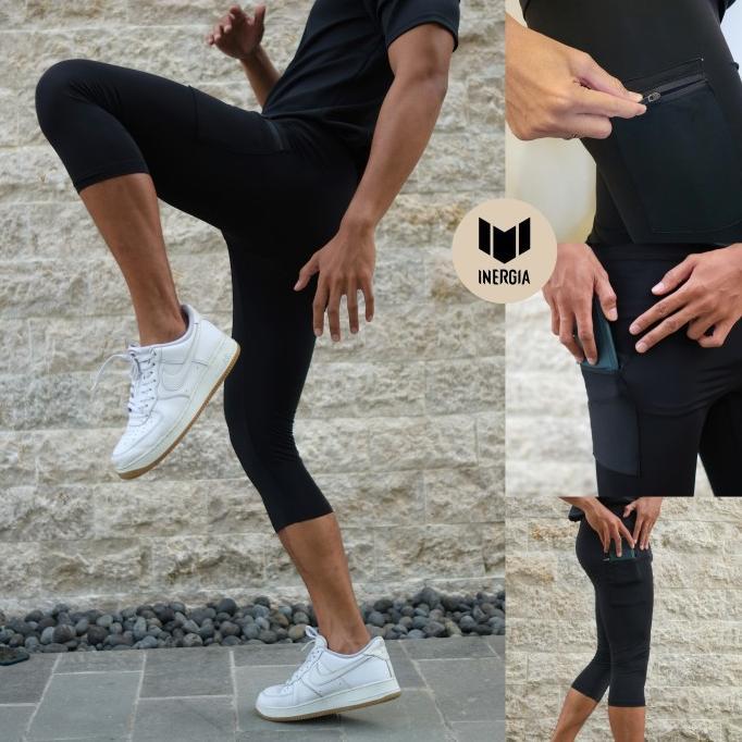 Gambar Legging Sport 3/4 Selutut Baselayer Manset Celana Compression Pants Running Lari Renang Pria - Hitam - XL dari LapakSumber.ID undefined Tokopedia