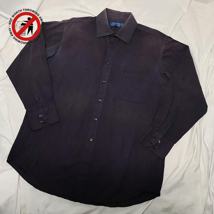 Gambar Nego Boskuu - Tootal London Long Sleeve Executive Shirt  - Black/Dark Purple (Atasan/Kemeja)|Preloved/2nd/Second/Bekas|Laki-Laki|Pakaian Pria|Baju Cowo|Lengan Panjang|Warna Hitam/Ungu Tua|Berkerah|Berkancing|Bagus|Jual Murah|Asli/Ori|Brand/Merk|Kerja|XL dari BYSTREETWEAR undefined Tokopedia
