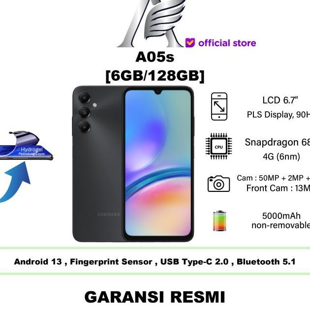 Gambar Samsung Galaxy A05S 6/128 Garansi Resmi Terlaris,Termurah,Bergaransi,Dapatkan Sekarang - Black Hydrogel dari reni keke undefined Tokopedia