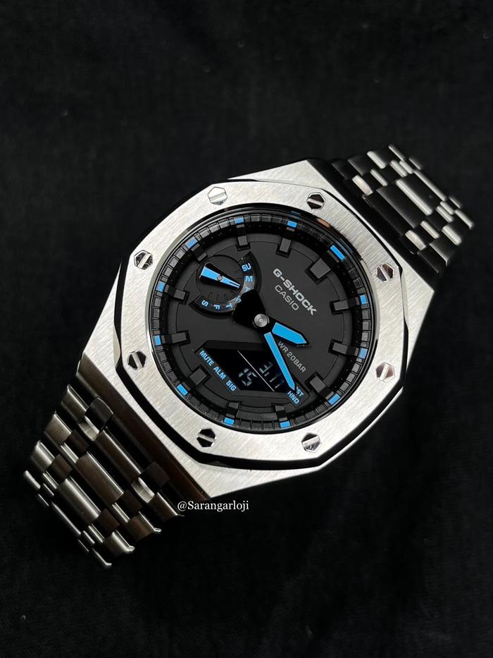 Promo Casio G-Shock GA-2100-1A2DR MOD Silver Steel Gen Kota