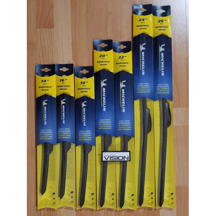 Gambar New Michelin Rainforce Beam Frameless Wiper Mobil 14 16 18 20 22 24 26 Terbaru 100 % Original - 14" dari ZAHJK123 undefined Tokopedia