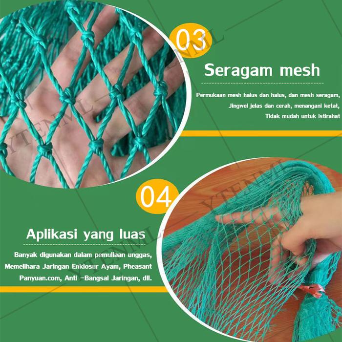 Gambar Tali nilon terkuat Jaring Ayam Jaring Pagar Ayam Jaring Pagar Tanaman Lebar 2,5 meter x panjang 50 meter jaring kandang ayam kebun pagar kolam pagar tanaman jaring burung - 2.5mX50m dari SunJinDouJin Shop undefined Tokopedia
