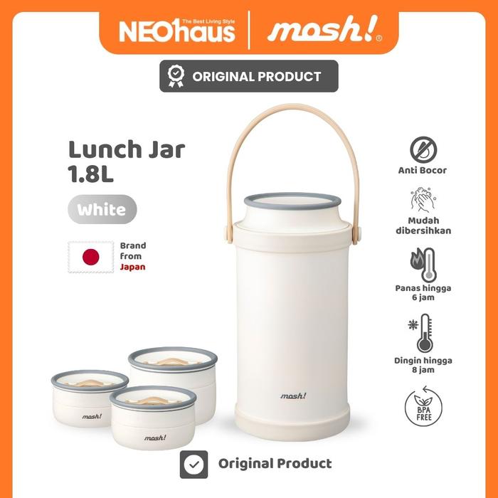 Gambar Mosh! Lunch Jar 1.8 Liter – Wadah Makan Praktis dan Stylish - White dari Neohaus Indonesia undefined Tokopedia