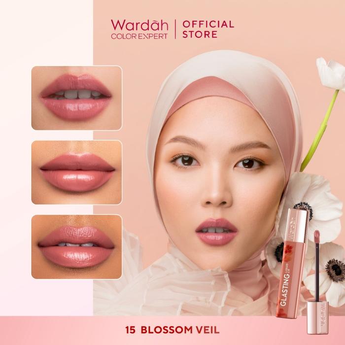 Gambar Wardah Glasting Liquid Lip Hi-Pigmented Glass Color Lipstick - 15 Blossom Veil dari Kaffaholshop1 undefined Tokopedia