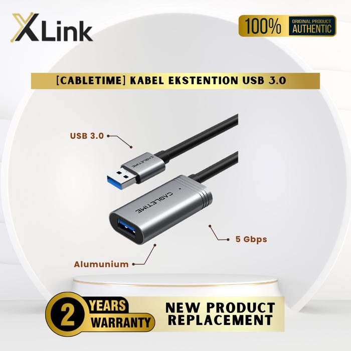 Gambar Kabel USB 3.0 2.0 Extender Active CABLETIME 5Gbps 480Mbps Data Transfer Extension Cable - CA18 USB 3.0, 5M dari XLink Surabaya Kota Surabaya Tokopedia
