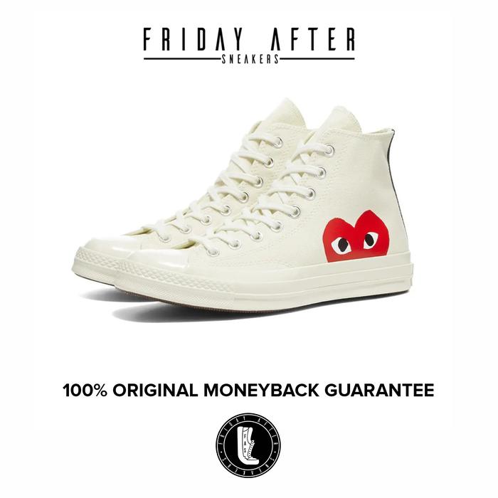 Sepatu Sneakers Pria Wanita Converse 70s High Comme Des Garcons White CDG  Original Resmi 36 di Friday After Sneakers Tokopedia