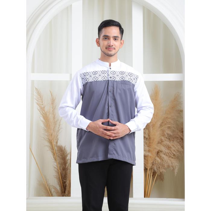 Gambar Khaleed Baju Koko Pria Dewasa Lengan Panjang BB375 - Biskuit-BLue, XXL dari Barang Baguskuu undefined Tokopedia