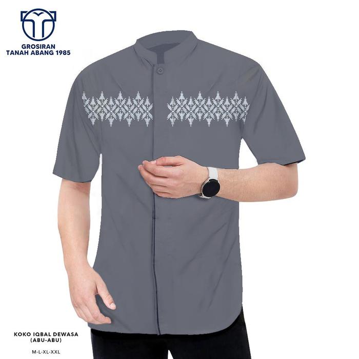 Gambar Grosir Baju Koko Pria Dewasa Muslim Lengan Pendek Premium Bordir M L XL XXL Lebaran 2025 Terbaru Dan Termurah - Abu-abu, M dari Cempaka Mekar ID undefined Tokopedia