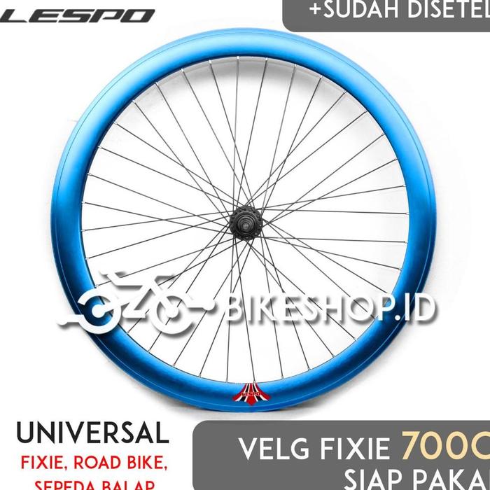 Wheelset Velg Sepeda Uk 700C 5Cm Alloy Depan Belakang Rims Roda Siap Jadi  Fixie Balap Road Bike Lespo Hitam Biru Putih Gold Merah High Quality
