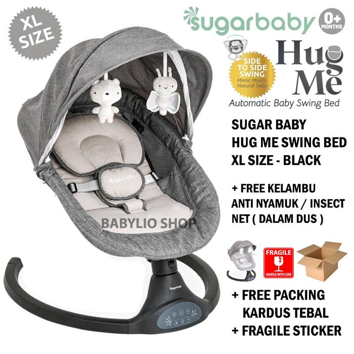 Gambar Sugar Baby Hug Me Swing Bed XL Natural Sway Ayunan Tempat Tidur Bayi - SWINGBED BLACK dari Babylio Shop undefined Tokopedia