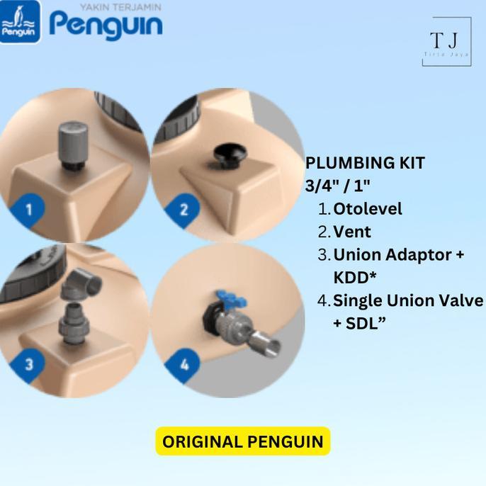 Gambar Plumbing Kit PENGUIN 3/4" / 1" Aksesoris Toren Air ASLI ORIGINAL - 3/4" dari STORESHOPLALA undefined Tokopedia
