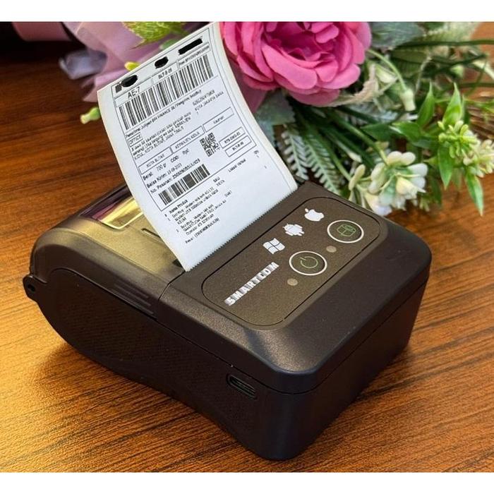 Gambar SMARTCOM ~ MINI PRINTER THERMAL BLUETOOTH V2 58MM Cetak Resi Alamat Nota Bon PPOB Barcode Support Kertas Label / Android Ios Windows - V2 58MM BLACK dari elektrofisioner undefined Tokopedia