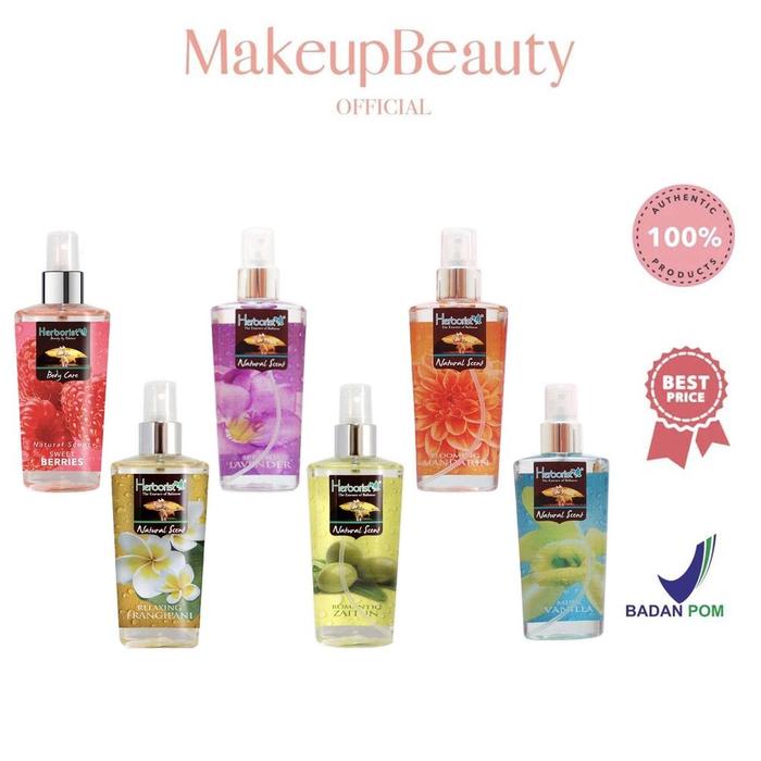 Herborist Natural Scent Body Spray 120 Ml Parfum Blooming Mandarin  Relaxing Frangipani Morning Green Tea Musk Vanila Spring Lavender Sweet  Berries