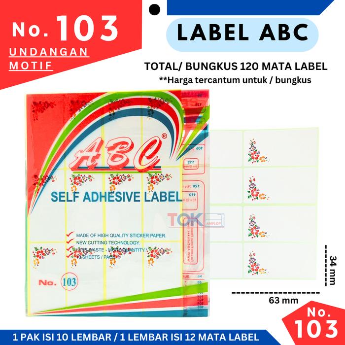 Gambar Label Undangan / Sticker Label 103 ABC ( Self Adhesive ) - 103 Motif dari TOKO AMPLOP JAKARTA undefined Tokopedia