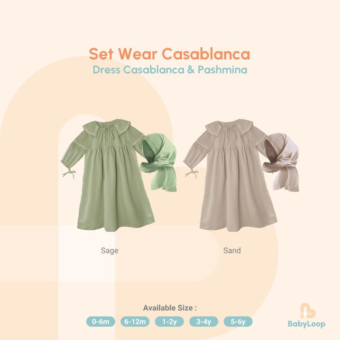 Gambar Baju Anak - Set Wear dan Pashmina Casablanca - Baby Loop - 6-12 M, Sage dari Baby Loop Authorized Reseller undefined Tokopedia