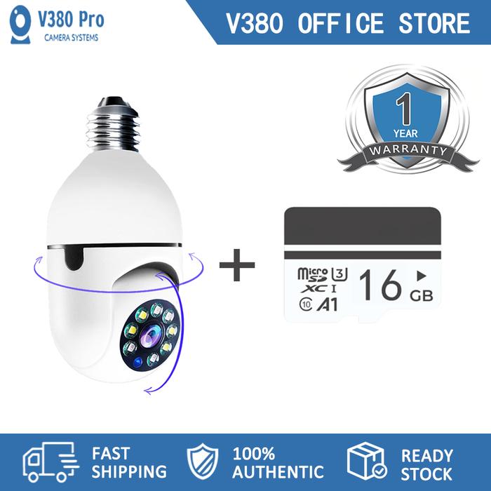 Promo Kamera CCTV Bohlam V380 Pro 8MP HD PTZ IP Kamera Pelacakan ...