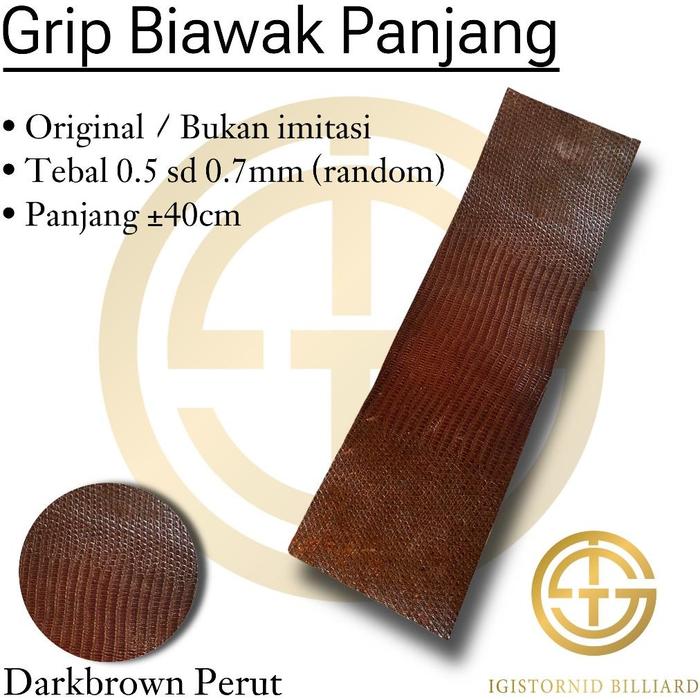 Gambar Grip Stick Billiard panjang ±40cm / Lizard Wrap / Grip Biawak ** - Darkbrown Perut dari star bilyard1 undefined Tokopedia