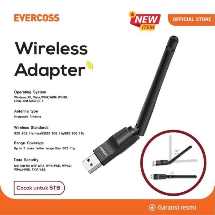 Gambar Wireless Adapter Evercoss WF 1- wifi dongle - Original dari Maju Hardware Aksesoris Komputer undefined Tokopedia