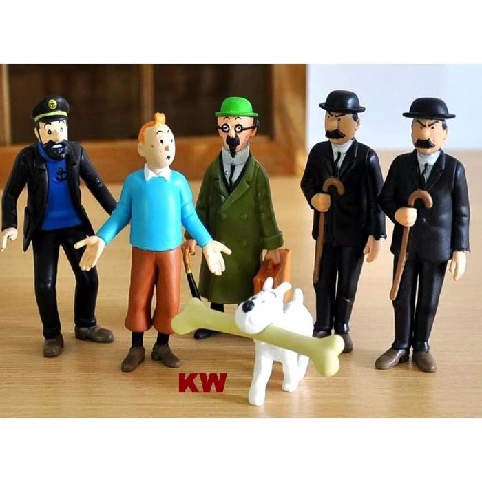 Gambar NEW Pajangan Action Figure Tintin Set 6 - TINTIN KW KUMIS dari Dunia Imaji undefined Tokopedia