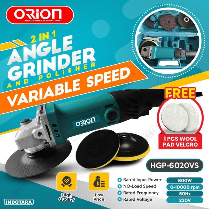 Gambar Mesin Gerinda Tangan 4 1/2 Inch / Angle Grinder Orion 4 1/2 Inch - HG9523 - 5 Inch - 6020VS dari PT. Indotara Persada undefined Tokopedia