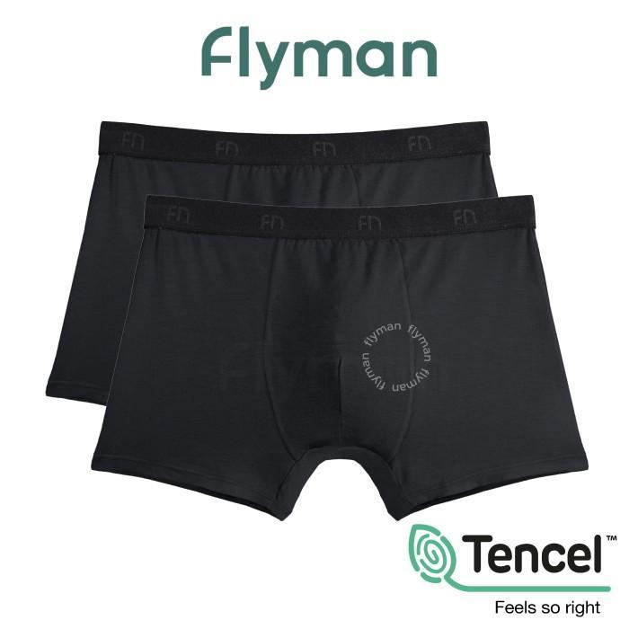 Gambar Flyman Celana Dalam Boxer Pria Modal Fabric Tencel 2 Pcs FM 3056 New - Onyx, XXL dari 7 turunan undefined Tokopedia