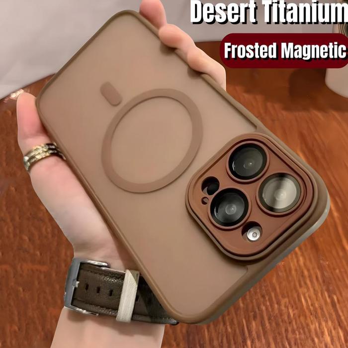 Gambar ACC Desert Titanium Luxury Frosted Plating Magnetic Phone Case for iPhone 16 Pro Max 11 12 13 14 15 Pro Max Translucent Acrylic Case Shockproof Protection Back Cover - desert titanium, iphone 11 dari MEXO 66 STORE undefined Tokopedia